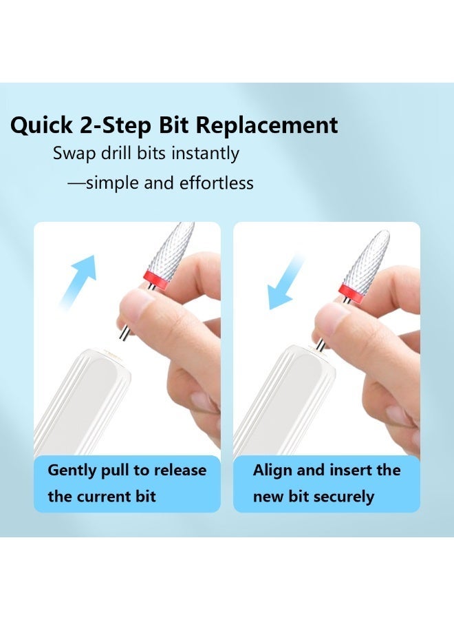 مثقاب أظافر لاسلكي قابل للشحن – مبرد أظافر كهربائي متعدد السرعات للأظافر الأكريليك والجل والطبيعية – أداة للعناية بالمانيكير والباديكير - Image 2
